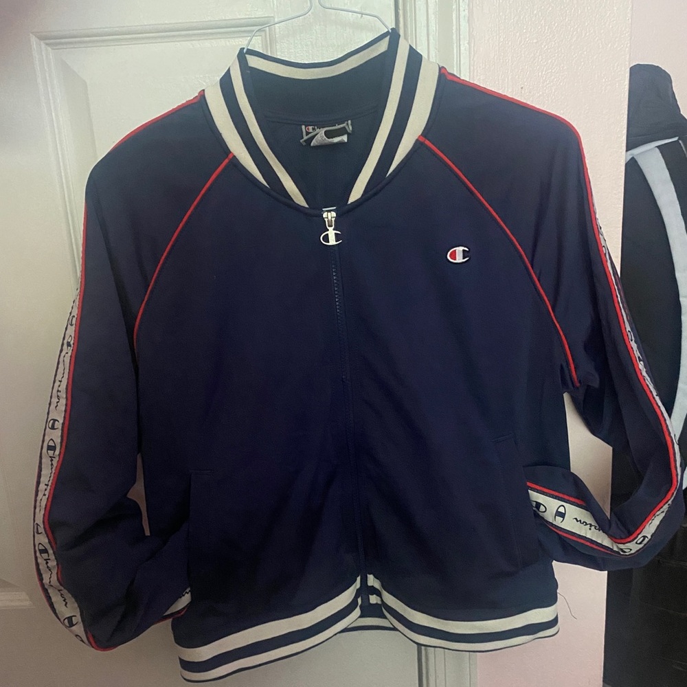 Navy Blue Champion Bomber Jacket